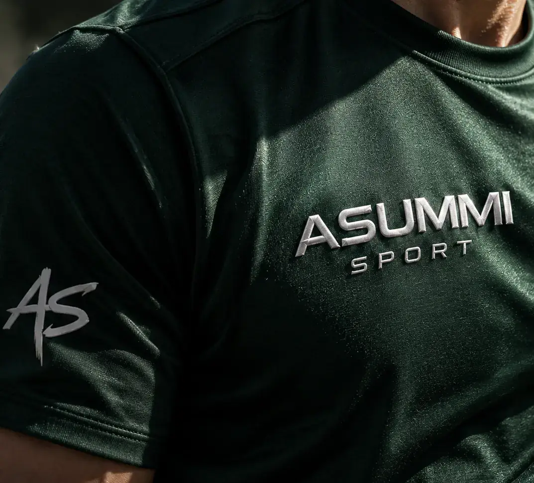 Close-up of the green ASUMMI Sport training tee