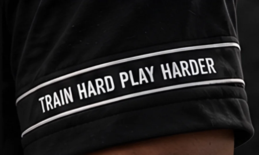 Train Hard Play Harder sleeve print