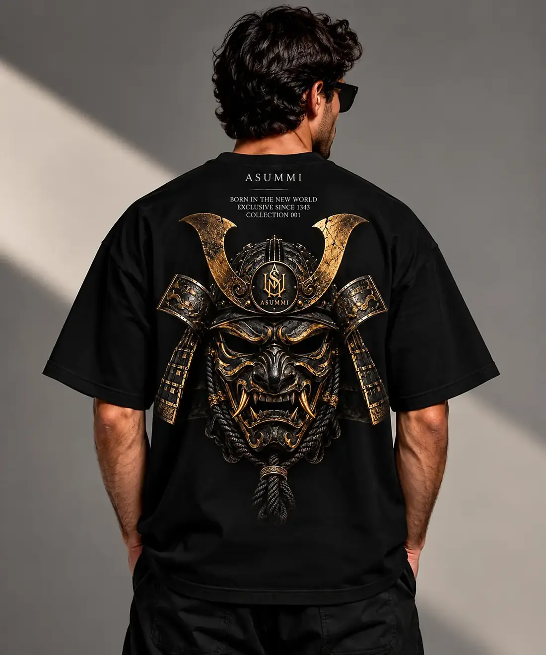 ASUMMI tee with The Samurai Mask on the back